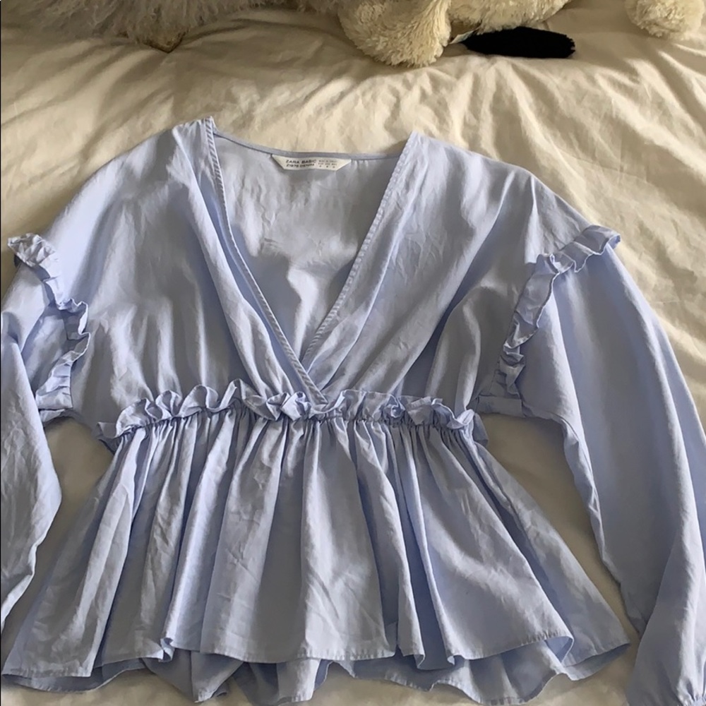 Zara blue cinched top